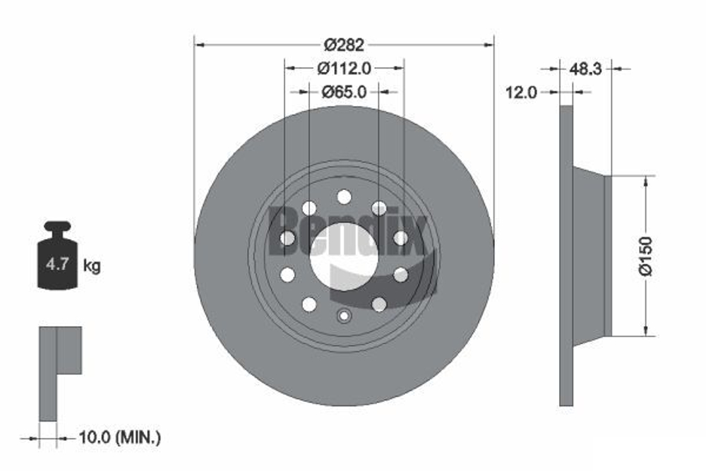 BENDIX Braking - BDS1031-BEN - Brake Disc