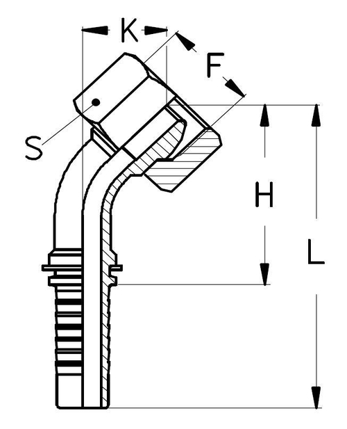 Фитинг DN 08 DKL (Г) 16x1.5 (45)
