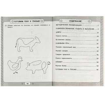 Первая книга по подготовке к школе. 5-6 лет. 195х255 мм. КБС. 96 стр. Умка