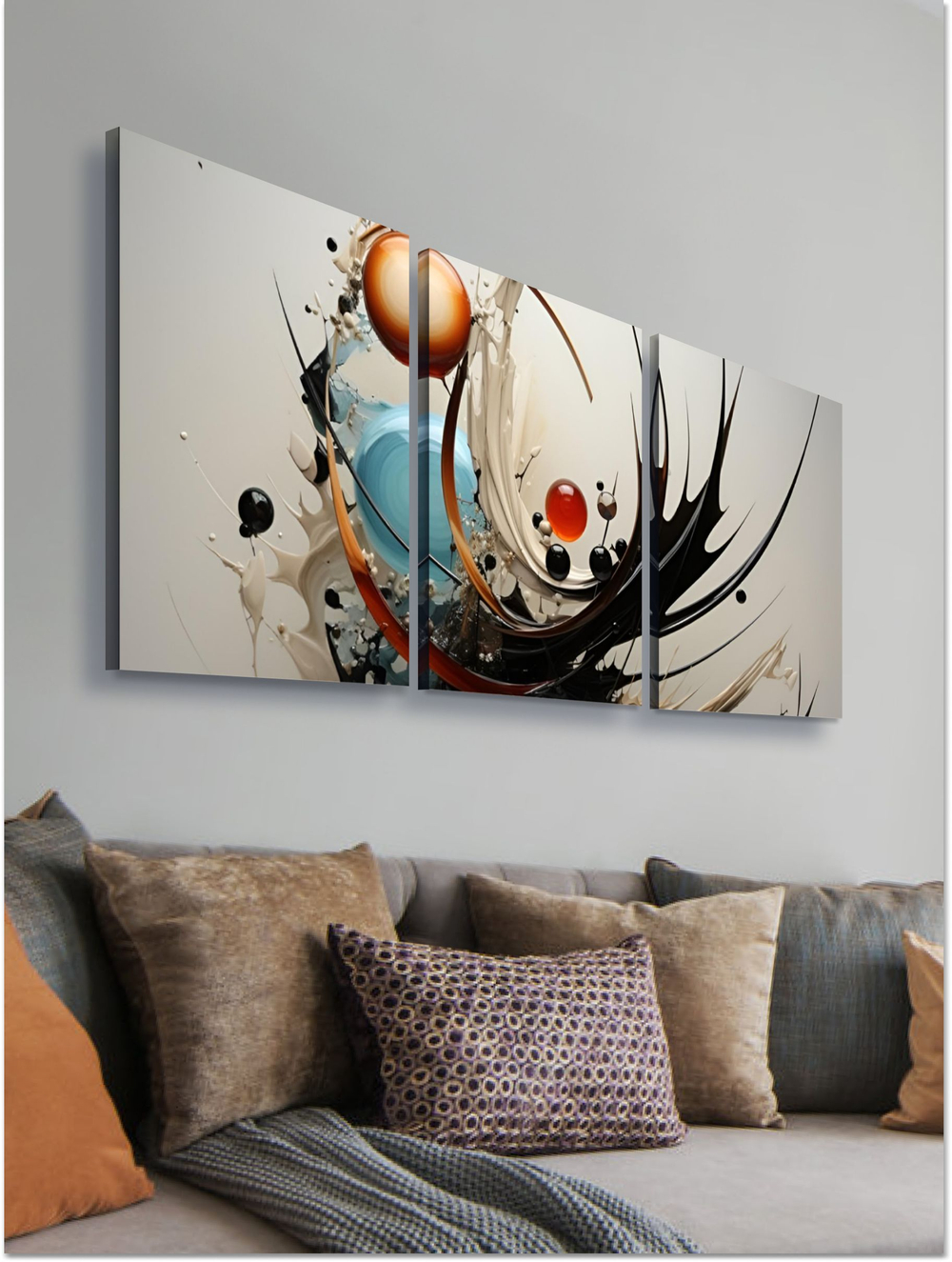 Картина Тьма и свет модульная 50x70см 3шт.