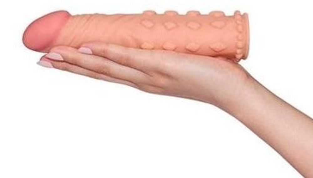 Телесная насадка-фаллос Super-Realistic Penis - 18 см. (Цвет: телесный)