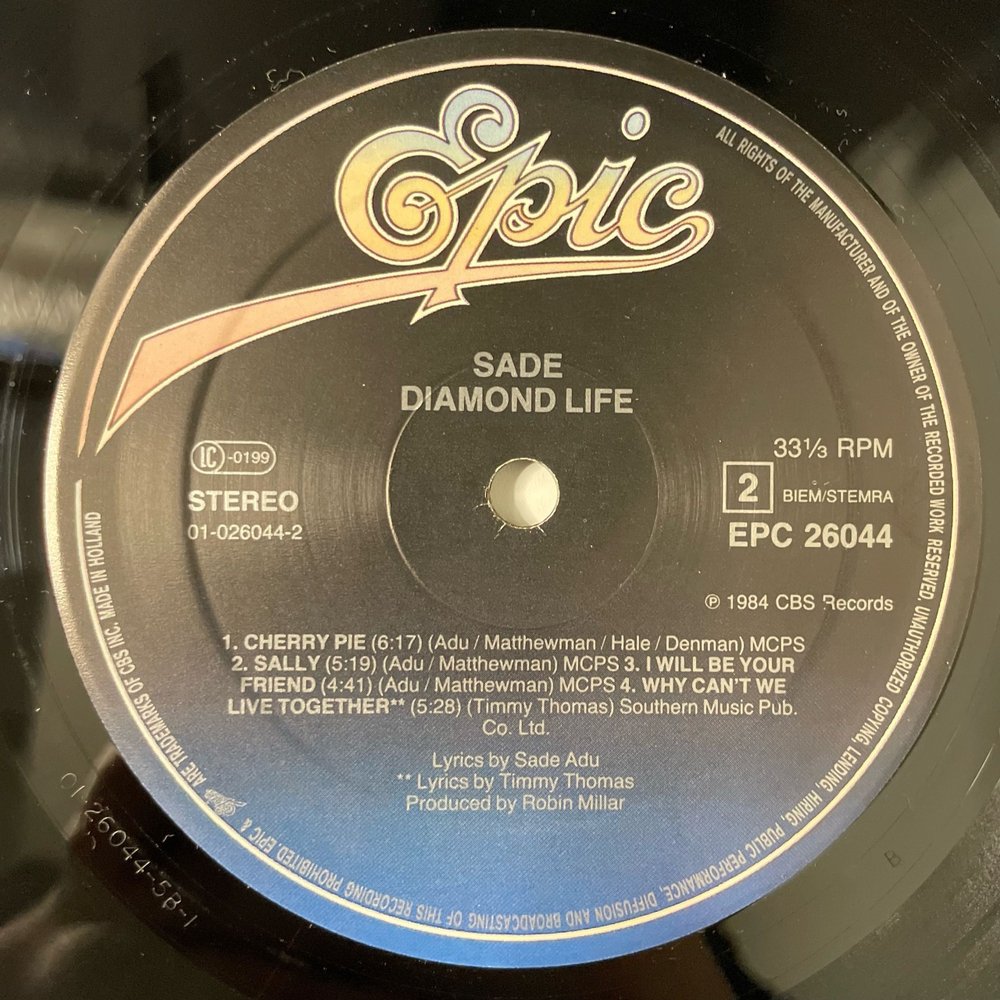 Винтажная виниловая пластинка LP Sade Diamond Life (Нидерланды 1984)