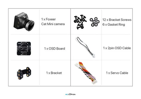 FPV камера Foxeer Mini Night Cat 3 1200TVL 0.00001Lux IR Sensitive+Light 850nm Night Vision HS1262 (работает только ночью)