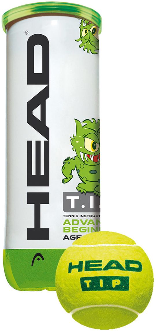 Мяч теннисный детский HEAD T.I.P Green, уп.3 шт