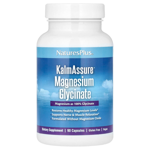 NaturesPlus, KalmAssure®, глицинат магния, 90 капсул (70 мг в 1 капсуле)