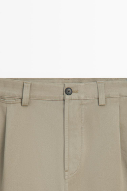 Massimo Dutti Брюки свободного кроя с защипами, кротово-коричневый