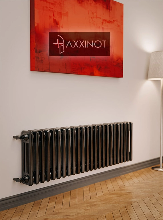 Axxinot Sentir 3030 - трехтрубный трубчатый радиатор высотой 300 мм, боковое подключение, черный
