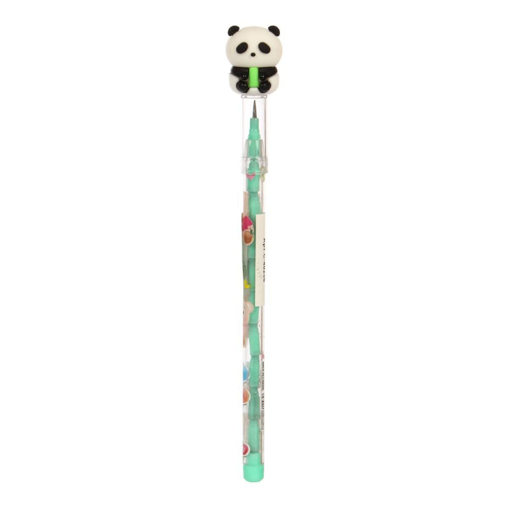 Карандаш сегментный "Панда", с игрушкой, 4 цвета микс , С-40256