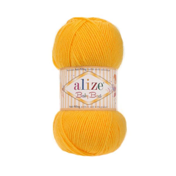 Пряжа Alize (Ализе) Baby Best / уп.5 мот. по 100 г, 240м, 216 темно-желтый A