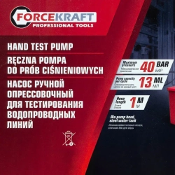 Насос ручной проверочный с манометром и шлангом 1м FORCEKRAFT FK-HS-HP04