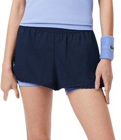 Женские теннисные шорты Lacoste Ultra Dry Lined Tennis - navy blue/purple
