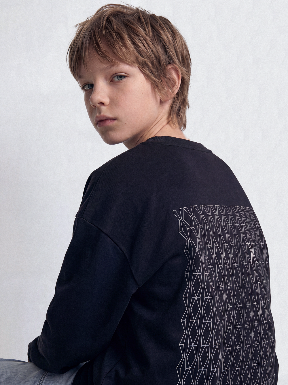 ЛОНГСЛИВ ОВЕРСАЙЗ МУЖСКОЙ PATTERN II BLACK