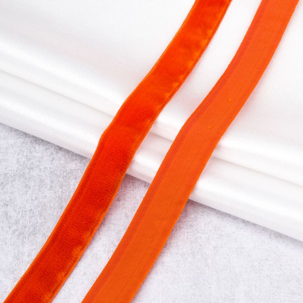 Лента бархатная (тесьма) 20.0 мм / 10±0.5 метров, рис. 8319, 4 оранжевый, С3513Г17