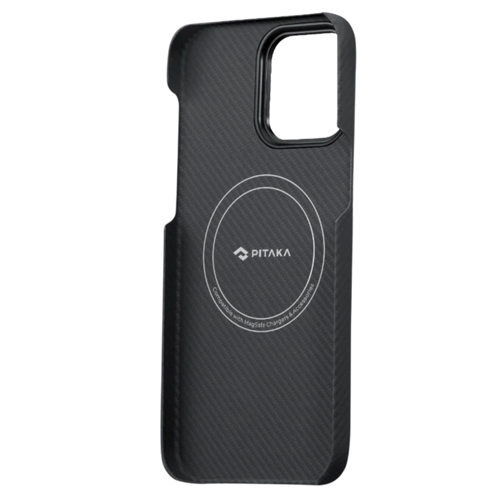 Чехол из арамидного волокна с поддержкой MagSafe PITAKA MagEZ Case 3 600D для iPhone 14 Pro Max, Black / Grey Twill (Cаржевое переплетение)