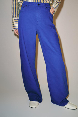 ZARA ДЖИНСЫ BARREL СО СРЕДНЕЙ ПОСАДКОЙ — ZW COLLECTION, ГОЛУБОЙ