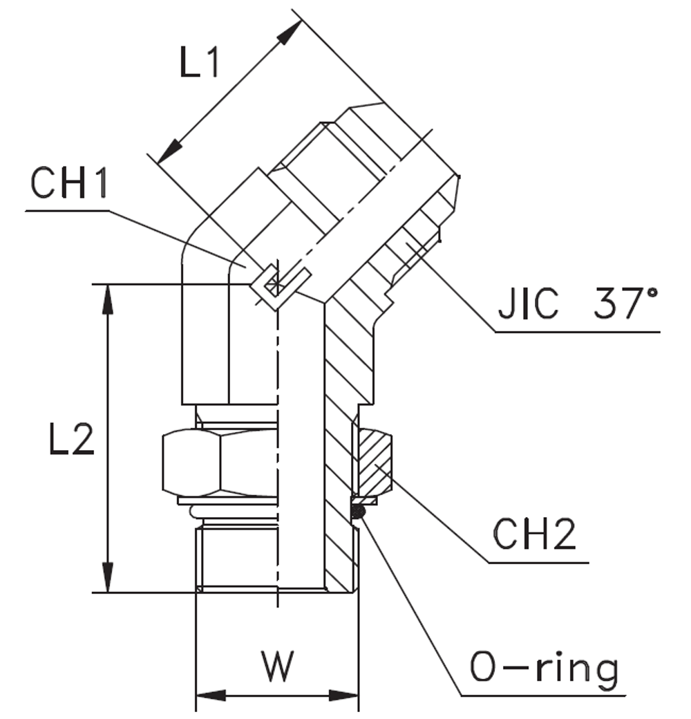Штуцер FRA45 JIC 7/8" UNF7/8"