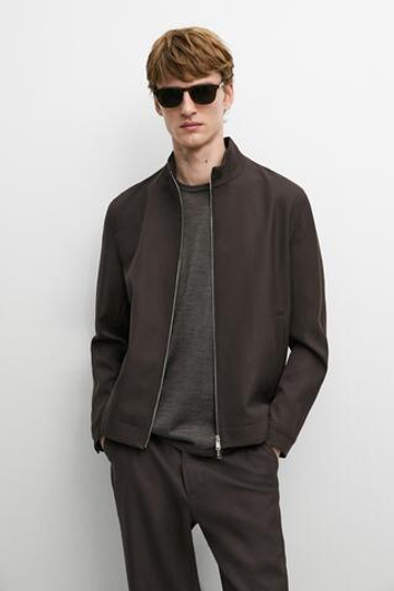 Massimo Dutti Куртка из 100% высококачественной шерсти, коричневый