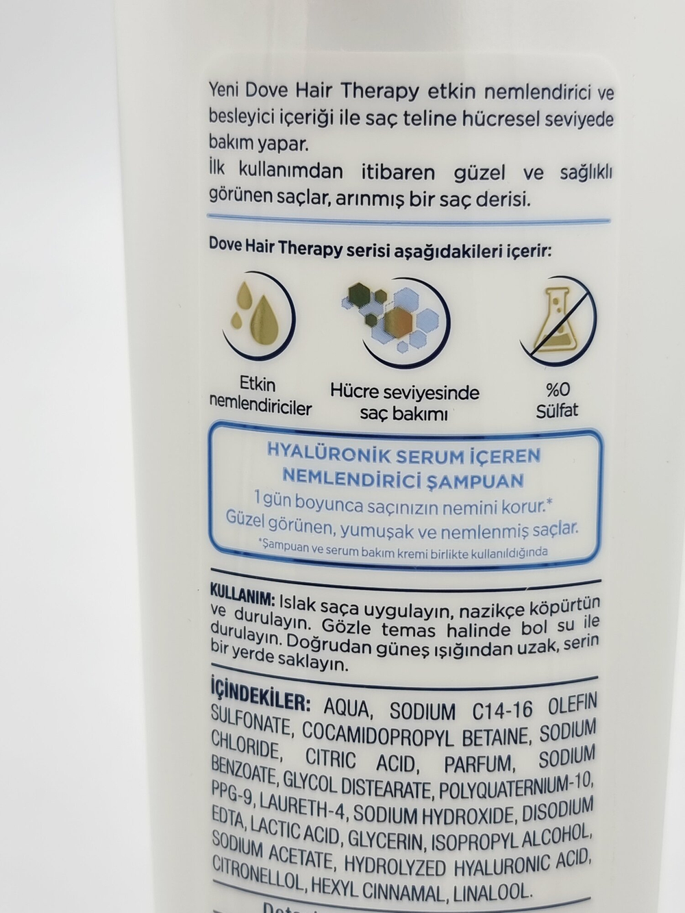 Увлажняющий шампунь Dove Hair Therapy Hydration Spa без сульфатов с гиалуроновой кислотой, 350 мл (Турция)
