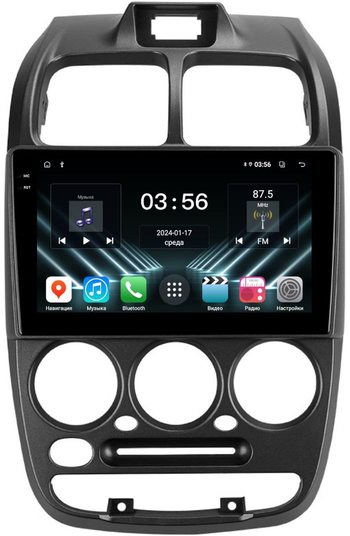 Магнитола для Hyundai Accent 2000-2011 (рамка 1 кнопка) - FarCar S280 монитор 9.5" IPS на Android 13, CarPlay