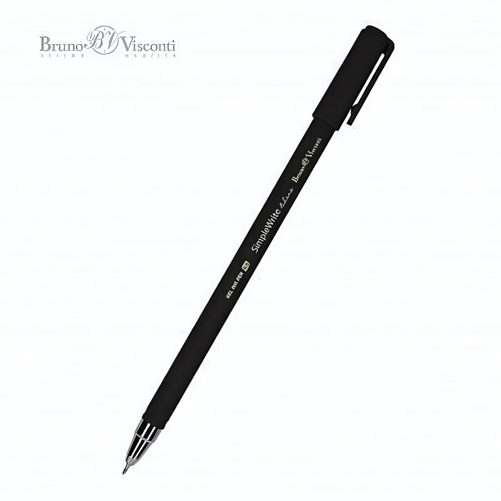 Ручка гелевая 0.5 мм, синяя "SimpleWrite black" (BrunoVisconti)