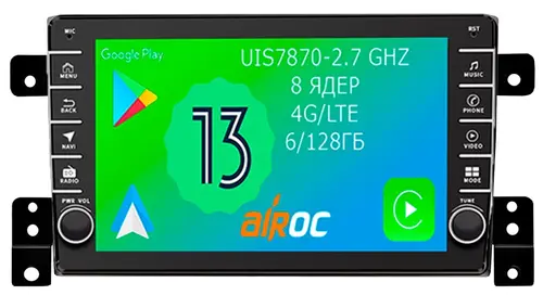 Магнитола для Suzuki Grand Vitara 2005-2016 - Airoc AB-3503 (кнопки и крутилки), Android 13, Быстрая, SIM-слот, CarPlay
