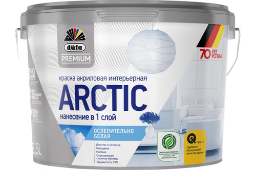 Краска для стен и потолков Dufa Premium Arctic глубокоматовая белая