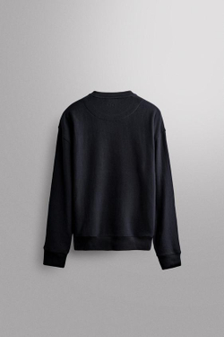 ZARA ХЛОПКОВАЯ ТОЛСТОВКА С КРУГЛЫМ ВЫРЕЗОМ, МОРСКОЙ СИНИЙ