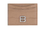 Balenciaga Hourglass Cow Leather Card Holder Card Holder Regular Women"s Khaki