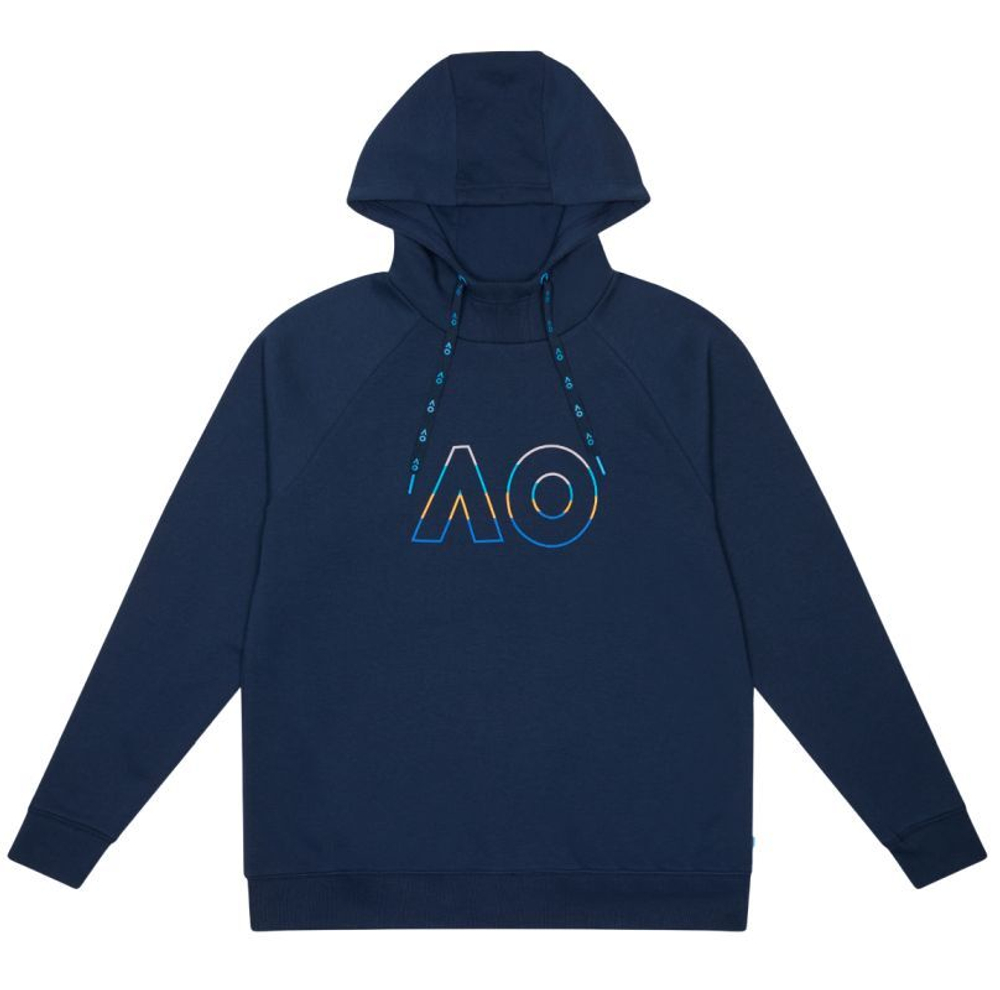 Мужская теннисная кофта Australian Open Logo Raglan Hoodie - небесный