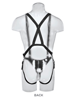 Страпон система с насадкой сдвоенный фаллос King Cock 11 Two Cocks One Hole Hollow Strap-On Suspender System (Цвет: телесный с черным)
