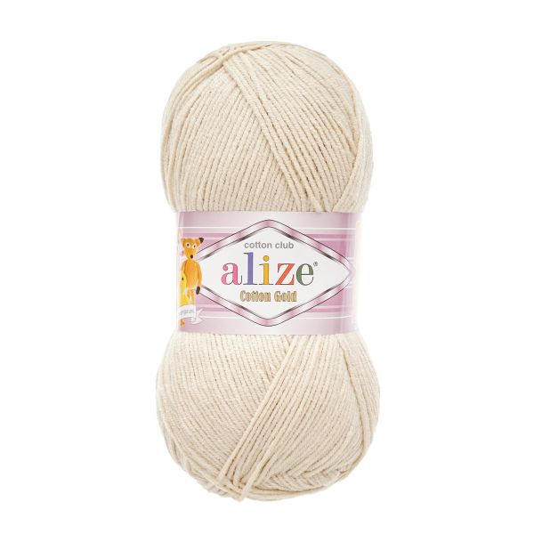 Пряжа Alize (Ализе) Cotton Gold / уп.5 мот. по 100 г, 330м, 067 молочно-бежевый A