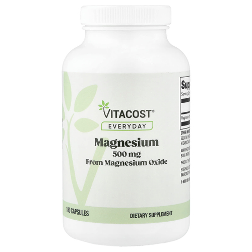 Vitacost, Everyday, магний, 500 мг, 180 капсул