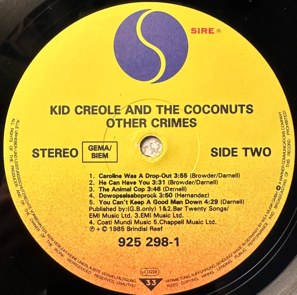 Kid Creole And The Coconuts - In Praise Of Older Women... And Other Crimes (Германия 1985г.)