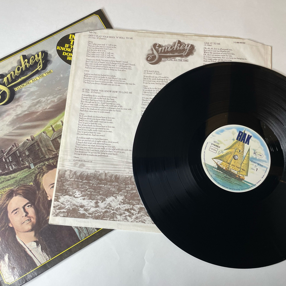 Винтажная виниловая пластинка LP Smokey Smokie Смоуки, Changing All The Time (Германия 1977)