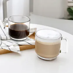 Кружка 440 мл прозрачная "Stack Noir Caffe Premio" d 9,8 см h9,5 см стекло Ocean [6]