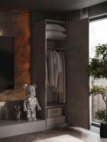Шкаф распашной Soho, серый, с ручкой, 61 см