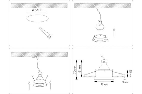 Светильник точечный Ambrella TN102802 MR16 черный 42401