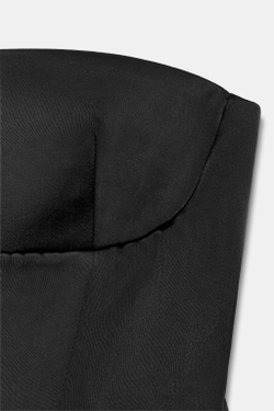 ZARA АТЛАСНЫЙ ТОП С БАСКОЙ, ЧЕРНЫЙ