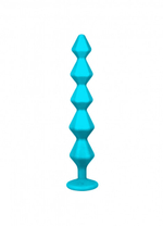 Анальная цепочка с кристаллом Emotions Chummy Turquoise (Цвет: бирюзовый с прозрачным)