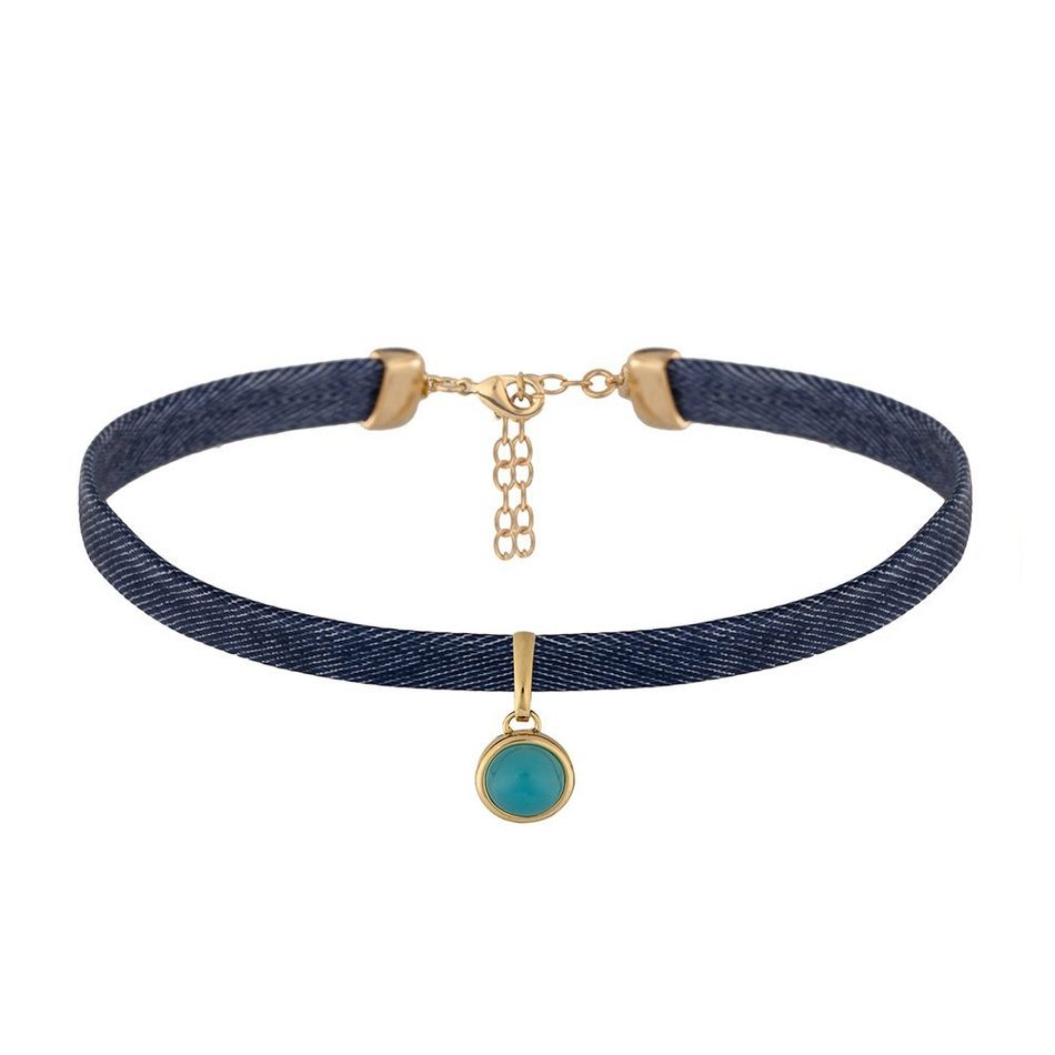 Чокер Possebon Blue Sky Agate B0113.21 BL/G