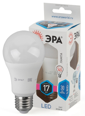 Лампа светодиодная LED-A60-17W-840-Е27 E27 / Е27 17Вт груша нейтральный белый 4000К STD ЭРА Б0031700