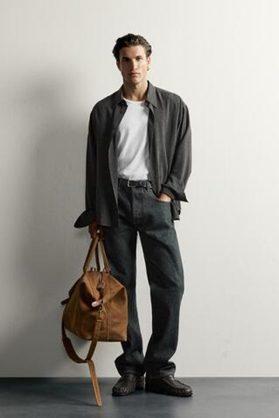 РУБАШКА ИЗ ВИСКОЗЫ КЛАССИЧЕСКОГО КРОЯ — ZARA