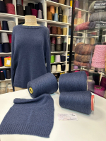 BABY CASHMERE - Loro Piana; 100% baby кашемир; 1300м/100гр, (2/26); col. UN Bleu Navy 9711 W00S; 723