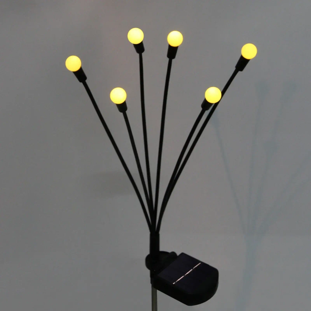 Светильник на солн.батарее «Light bulbs» 65 см, 6 ламп d-1,6 см, Теплый белый