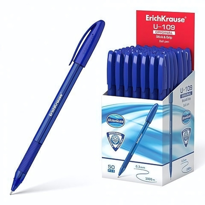 Ручка шариковая 1.0мм, синяя "U-109 Original Stick&Grip,Ultra Glide Technology" (ErichKrause)