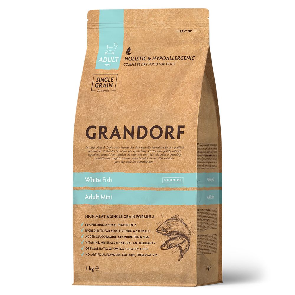 Сухой корм GRANDORF DOG White Fish MINI белая рыба для собак мини пород 1 кг Сухой корм GRANDORF DOG White Fish MINI белая рыба для собак мини пород 1 кг