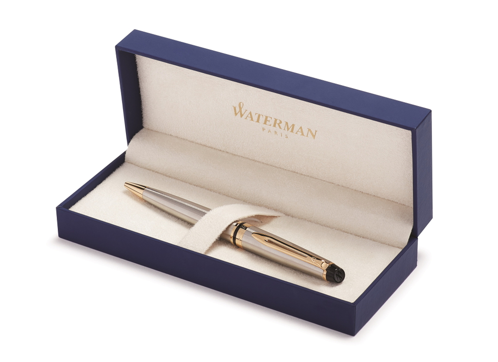 Шариковая ручка Waterman Expert 3, цвет: Stainless Steel GT, стержень: Mblue