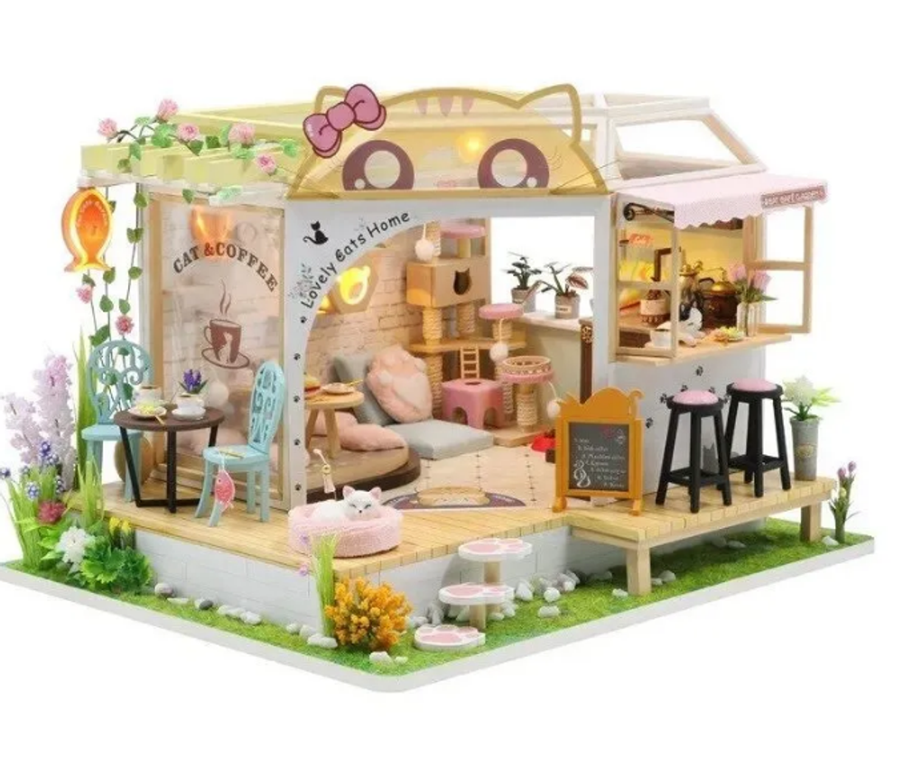 Интерьерный конструктор Hobby Day MiniHouse «Котокафе», румбокс