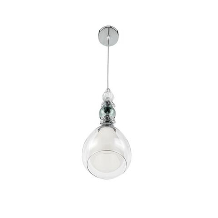 8293/1A MODERNI LN26 367 хром/белый/прозрачный, металл/стекло/хрусталь Подвес E27 1*60W 220V GANNA