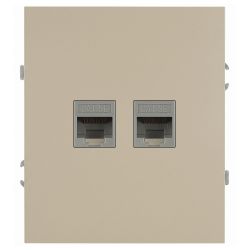 Розетка ЭРА Arktik 16-3108-04 информационная двойная 2XRJ45 шампань | Эра Arktik